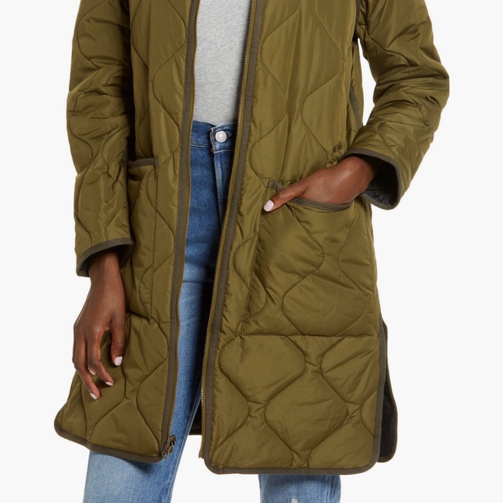 Olive Quilted Women's Reversible Jacket